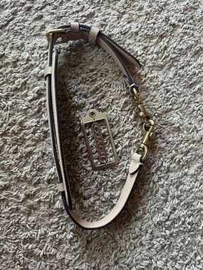 Authentic Coach Pebbled Leather Replacement Strap & Metal Logo Hangtag - Nude